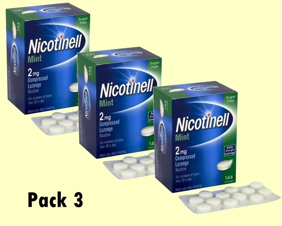 Nicotinell Lutschtabletten Minze 2 mg - 144 Lutschtabletten 3er Box Ablaufdatum - 2027