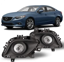Pair Fog Lights For 2014-2017 Mazda 6 Front Bumper Driving Lamps w/Wiring+Bulb