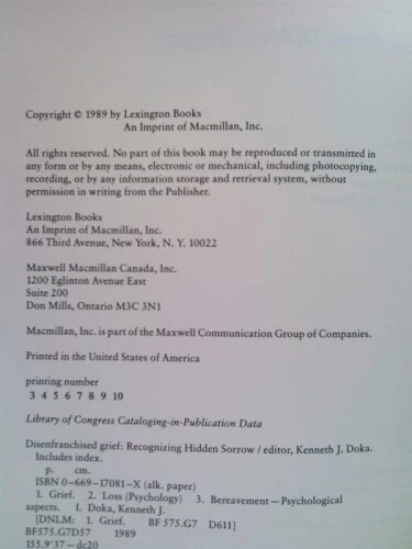 Disenfranchised Grief: Recognizing Hidden Sorrow by Doka, Kenneth J. - Picture 4 of 4