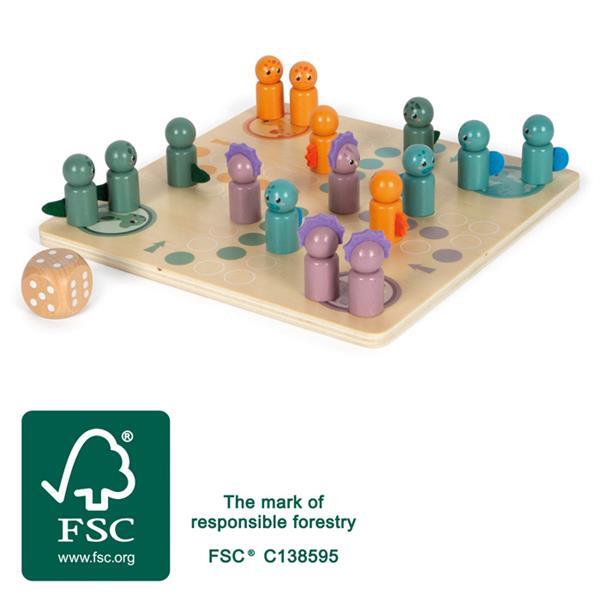 Ludo „Dino“, Brettspiel Aus Holz, WüRfelspiel FüR Kinder-image