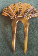 Vintage Tortise colored Celluloid Hair Comb
