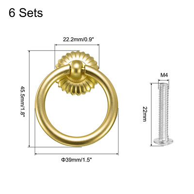 6 Sets Vintage Drop Ring Knobs for Dresser Drawer Gold Brass(45.5mm/1.8" Long) | eBay 6 Sets Vintage Drop Ring Knobs for Dresser Drawer Gold Brass(45.5mm/1.8" Long) | eBay