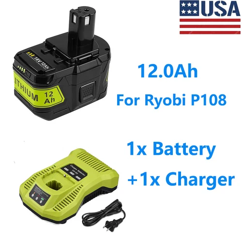 2X For RYOBI P108 18V High Capacity 12.0Ah Battery 18Volt Lithium-Ion One Plus - Picture 48 of 56
