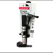 Schwinn Frame to Floor Pump FOOT PAD & 120psi GAUGE 6.5" Hose Schrader Bicycle