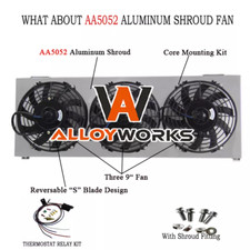 Electric Fan+Aluminum shroud+Relay For 1994-2001 98 Jeep Cherokee XJ 4.0L Trans