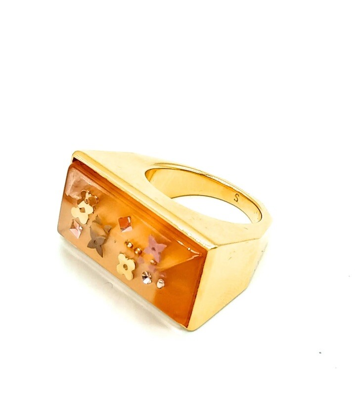 Louis Vuitton Ring M67095 Gold GP0134 Size Small W/ Dust Bag & Box