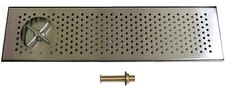 Draft Beer RINSER Drip Tray 30"  X 8" W/ S.S. GRILL & 4" METAL DRAIN- DTW-30SS-R