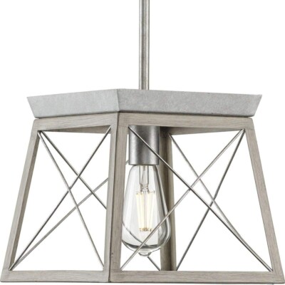 Progress Lighting Briarwood 1-Light Bleached Oak Mini-Pendant Hanging Light