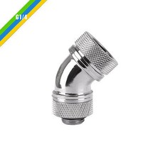 Thermaltake G1/4 PETG Tube 45Deg Compression 5/8inch OD Chrome, CL-W096-CA00SL