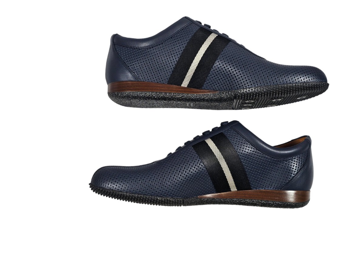 Bally Frenz Size US 13 Mens 6230484 Ink Blue Perforated