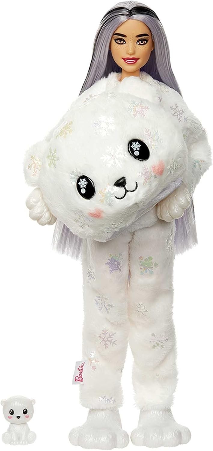 Cutie Reveal Doll, Snowflake Sparkle Polar Bear Costume, 10 Surprises Includi...