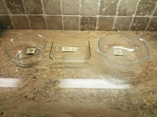 Vintage Pyrex Lot (3) Clear Glass BOWL/Dish