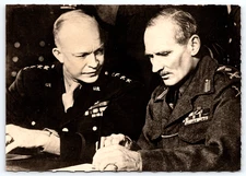 VINTAGE REAL PHOTO POSTCARD WW2 USA GENERAL EISENHOWER AND FIELD MARSHALL PARIS