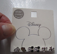 New Disney Silver Plated Earring Set Mickey Mouse 3 Different Designs