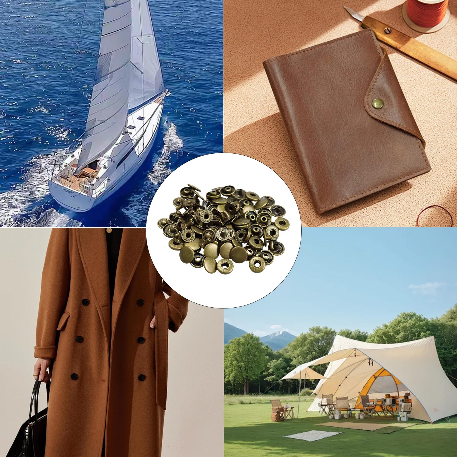 Metal Snap Fasteners 50 Sets 10mm Antique Bronze Heavy Duty Press Studs