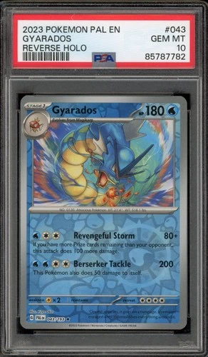 Pokemon Gyarados Paldea Evolved Reverse Holo Rare #043 PSA 10 Gem Mint