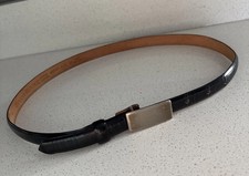 BANANA REPUBLIC Women s Skinny Black Genuine Leather Belt Made in Italy Size 30