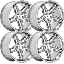 Set-4 Ferrada Cm1 22x9.5 5x120 Machine Silver 20mm Wheels Rims 22 Inch