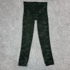 Spanx Leggings Womens Medium Green Camo High Rise Ankle Yoga Gym Athleisure