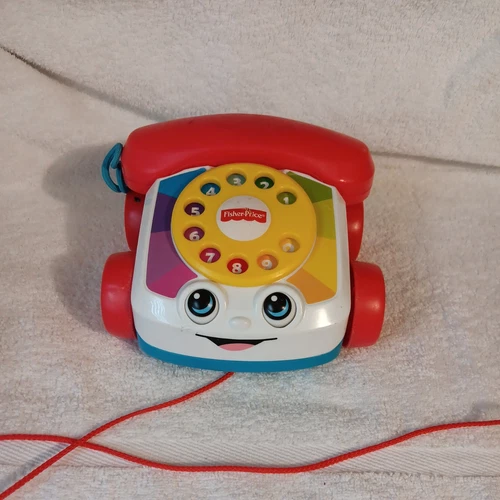 Fisher Price Mattel Chatter Talking Telephone Toy 2015 Pull Along Rings - Works