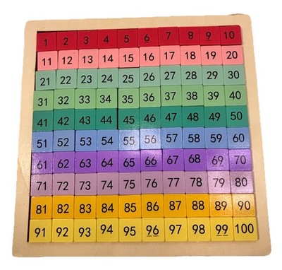 Wooden Montessori Math Counting Hundred Board Toys, 1-100 Zippered Case