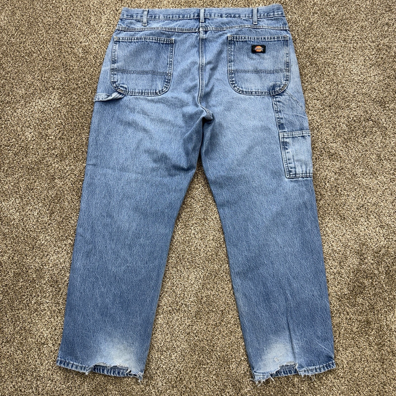 S Carpenter Jeans Size 38x30 Straight Workwear Blue Denim Re
