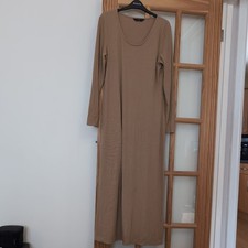 Women's Long Brown Ribbed Dress, F&F, Size 18