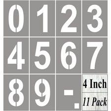 4 Inch Large Number Stencils for Painting - 11 Pack Number Stencil Templates ...