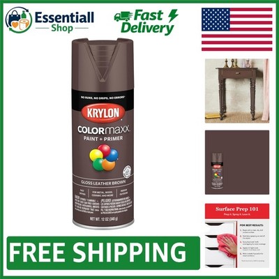 Indoor/Outdoor Use 12 Oz Rust Resistant Gloss Spray Paint in Leather Brown Color