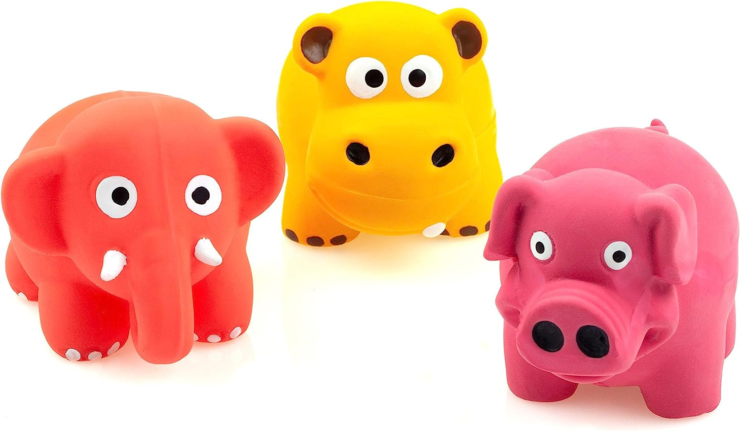 3 Pack 3.2'' Squeak Latex Puppy Toy Cute Standing Animal Sets Pet Interactive 