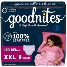 Goodnites Girls' Nighttime Underwear, Size XXL XX-Large, Multi-colored