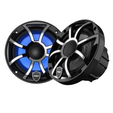 Wet Sounds REVO 6-XSB-SS Black XS Stainless Grill 6.5" Marine LED Speakers