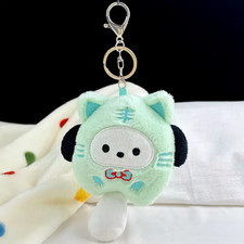 Cute Mint Puppy Plush Keychain Soft Stuffed Bag Pendant Cartoon Backpack Hanging