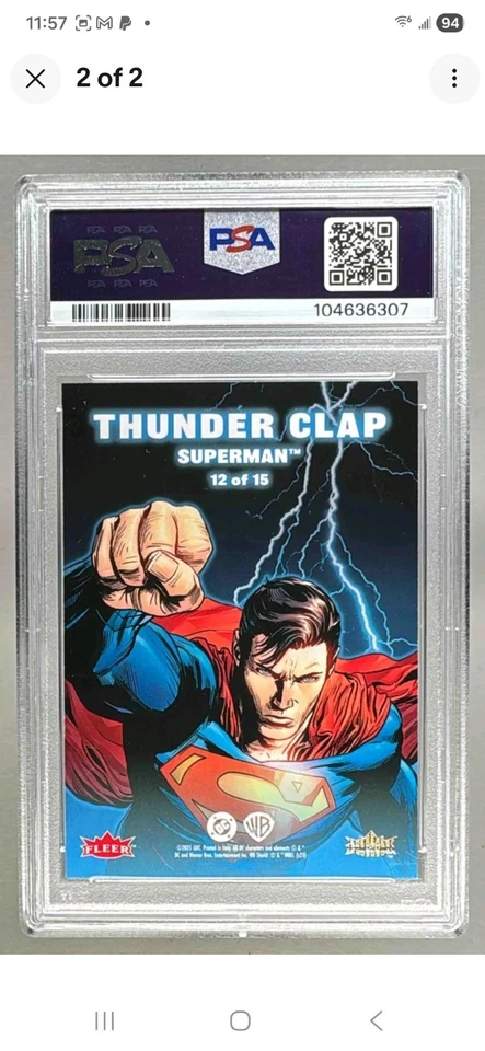 Superman 2025 Upper Deck Fleer Ultra Thunder Clap #12 PSA 9 - Image 3 of 4