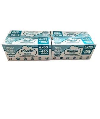 Aldi Baby Wipes SENSITIVE by mamia 960 wipes (2x6x 80 Pack) Baby Wipes, New