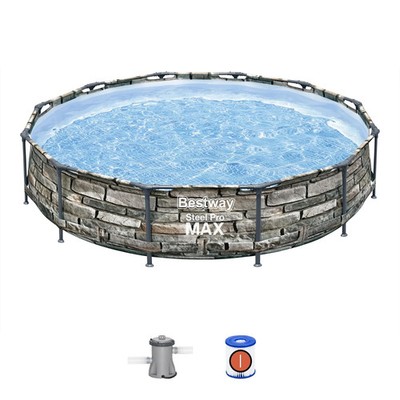 Steel Pro Max round above Ground Swimming Pool W/ Pump