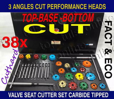 #ad #ad 3 Angle Cut Valve Seat Cutter kit EuropeanJapanAmerican Engines Carbide Tipped $322.99