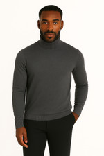 Lavane' 501T Turtleneck Pullover Slim Fit Charcoal Gray