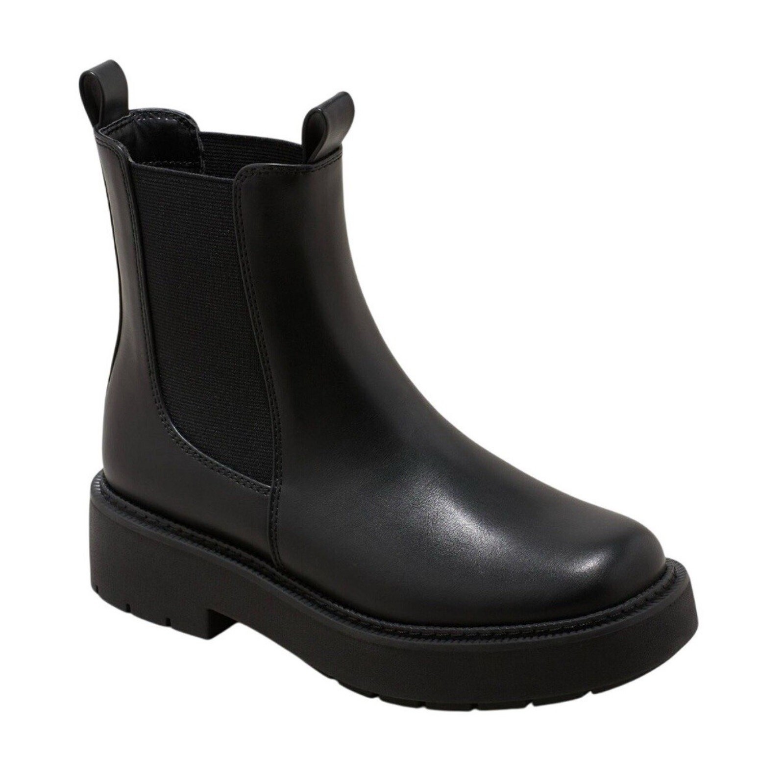 A New Day Demi Chelsea Black Boots Women’s 8.5 Memory Foam Lug Sole NWOB