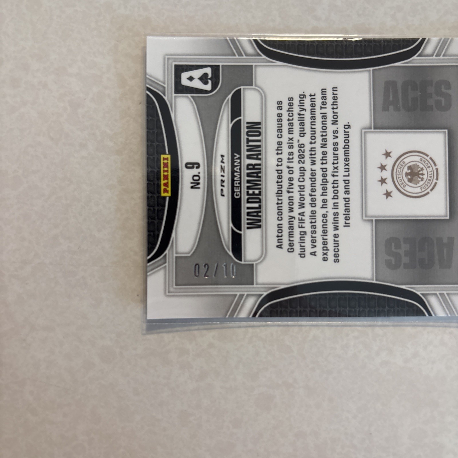 2026 Panini Prizm FIFA World Cup Waldemar Anton Aces Preferred Gold /10 Germany view 3