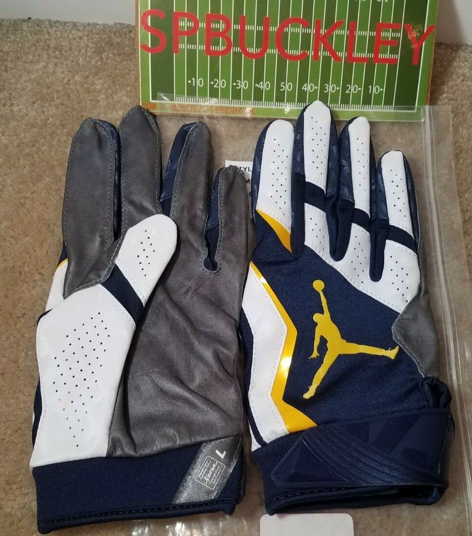 NIKE JORDAN VAPOR JET 4 NCAA MICHIGAN WOLVERINES FOOTBALL GLOVES