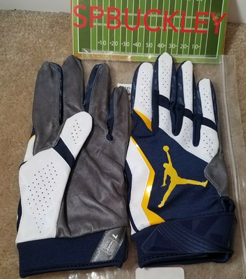 NIKE JORDAN VAPOR JET 4 NCAA MICHIGAN WOLVERINES FOOTBALL GLOVES