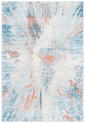 Tulum Collection Accent Rug - 2' x 5', Blue & Pink, Modern Abstract Design, N...