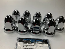 (9) Automann 562.A4006CP Chrome Plastic Push On Wheel Lug Nut Cover, 33MM