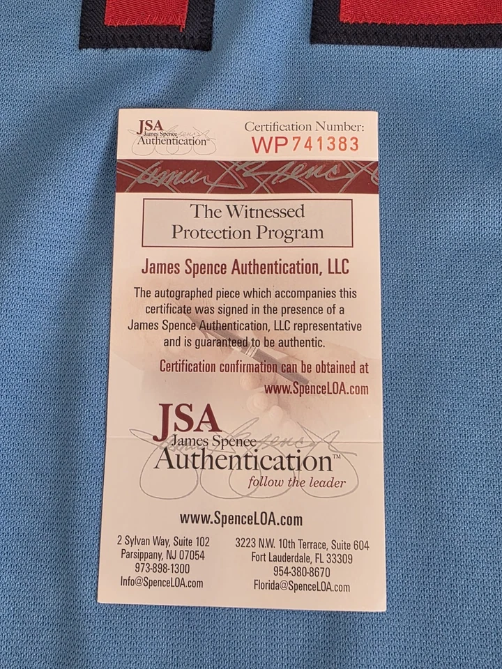 Bruce Sutter Autographed/Signed Jersey JSA COA Blue Custom Jersey  - Image 4 of 4