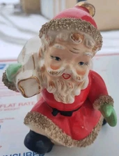 Vintage Santa Claus St Nick Kris Kringle With Bag Bank Figurine Ucagco Porcelain