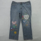 Venezia Jeans Womens 22 Average Blue Embellished Butterfly Patch Denim Pants VTG