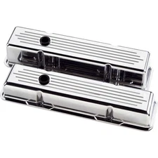Billet Specialties Polished SBC Tall Valve Covers Ball Milled 95220