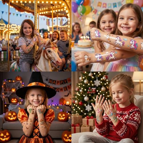 Tattoos for Kids, 350+ (37 Sheets) Temporary Tattoos Stickers Set Mixed Styles - Picture 6 of 7