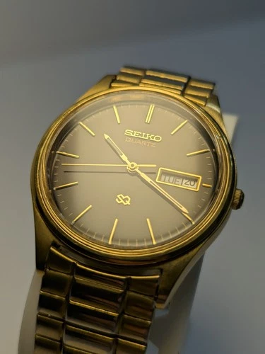 Seiko Vintage SQ 5Y23-8049 36mm Day Date Gold Toned Black Dial *Beautiful!!!*